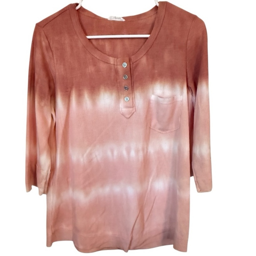 🌺TRIBAL JEANS TEXTURE HENLEY TOP